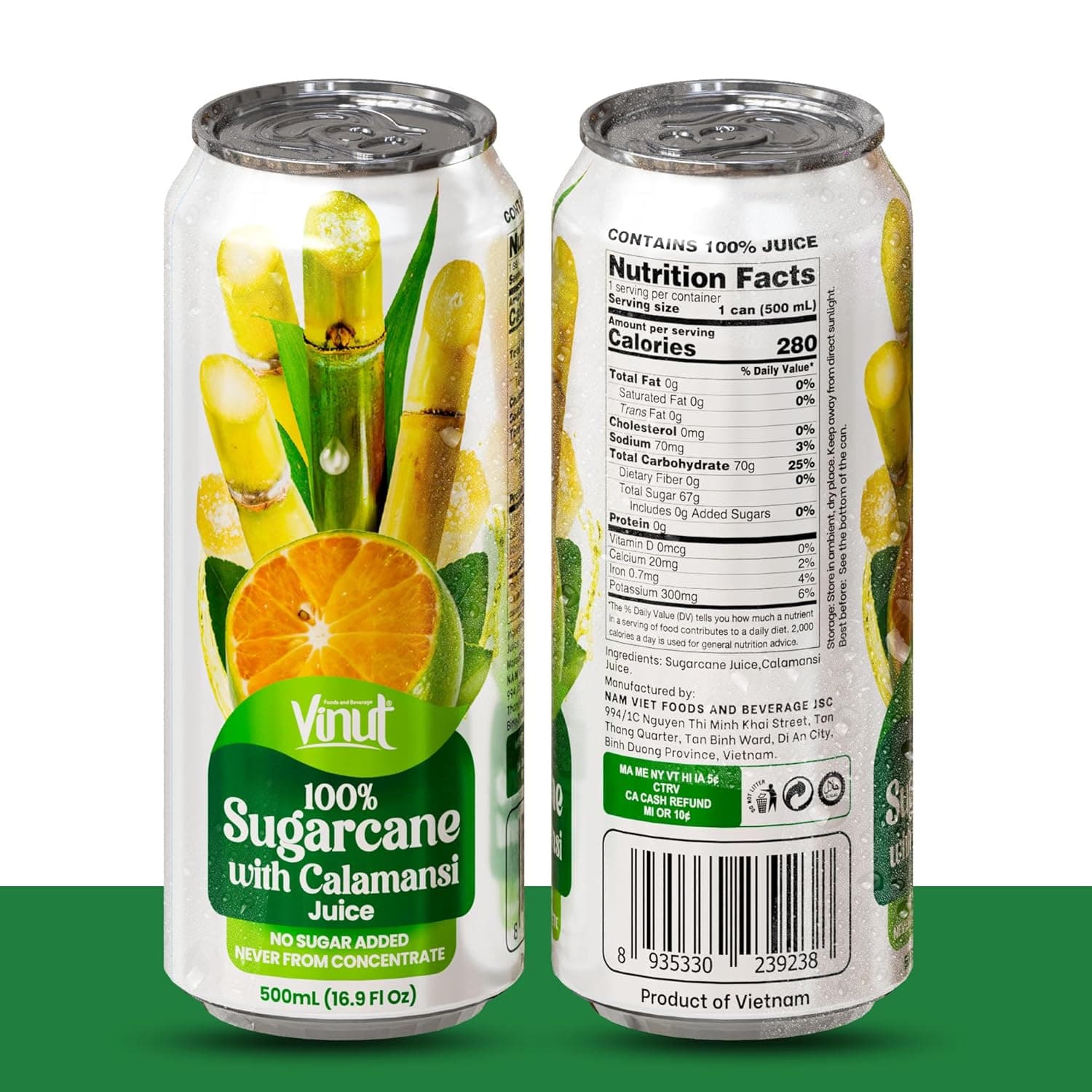 16.9 fl oz VINUT 100% Sugarcane juice drink - Not from Concentrate thumbnail 5