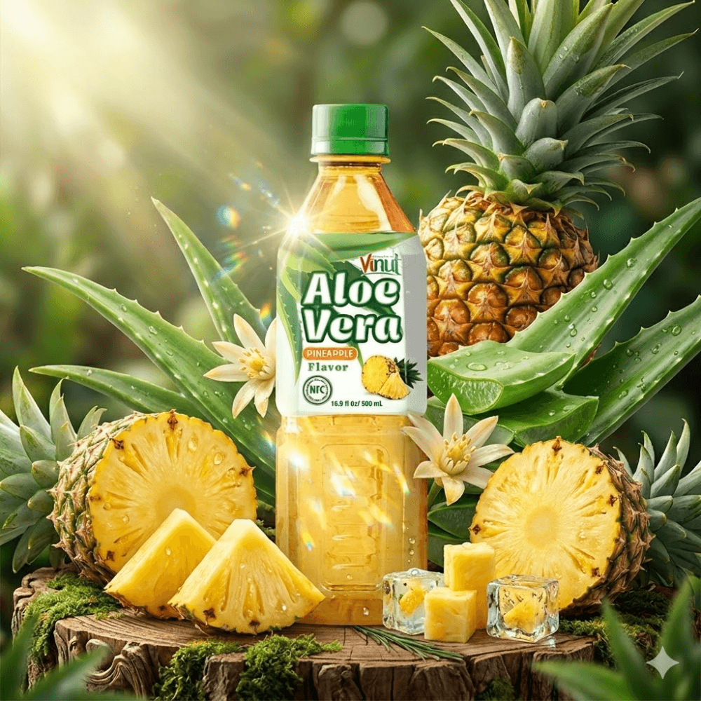500ml VINUT Aloe Vera drink with Pineapple flavor thumbnail 3