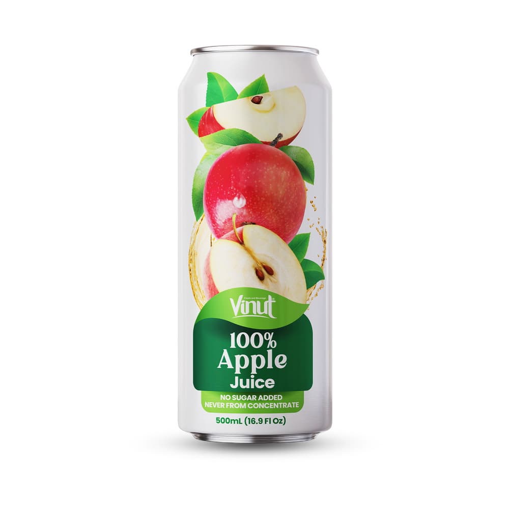 VINUT 100% 사과 주스, 무설탕 비농축, 슬림캔, 16.9 fl oz 500 mL