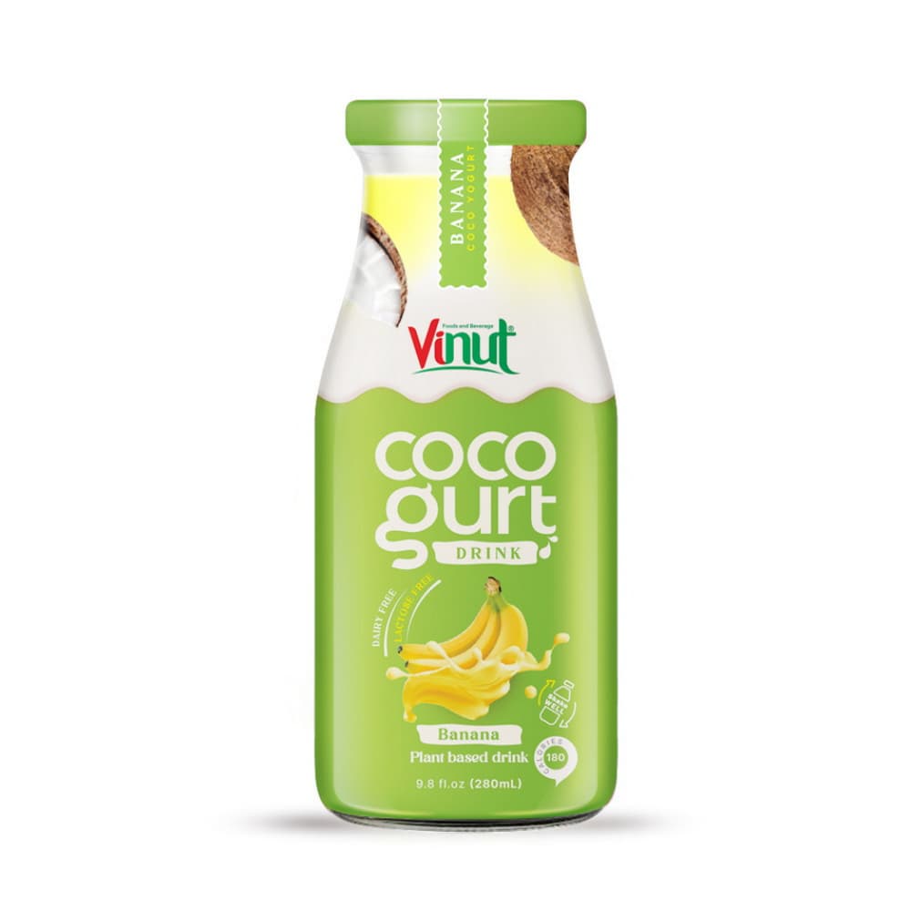 VINUT 코코거트 드링크 바나나, 유리병, 9.8 fl oz 280 mL