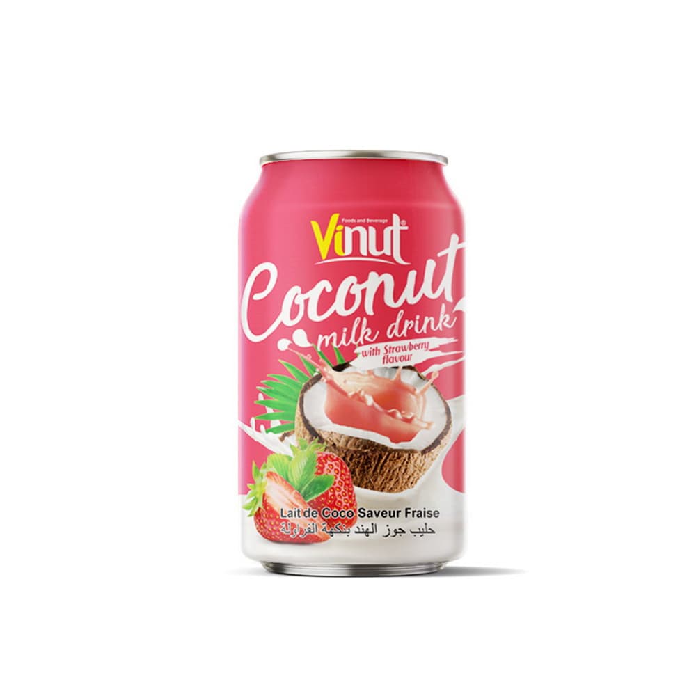 VINUT 코코넛 밀크 음료 딸기맛 330mL 캔