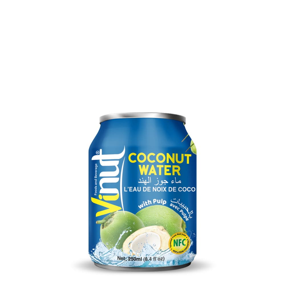 VINUT NFC 과육 코코넛 워터, 캔, 250mL (8.45 fl oz)