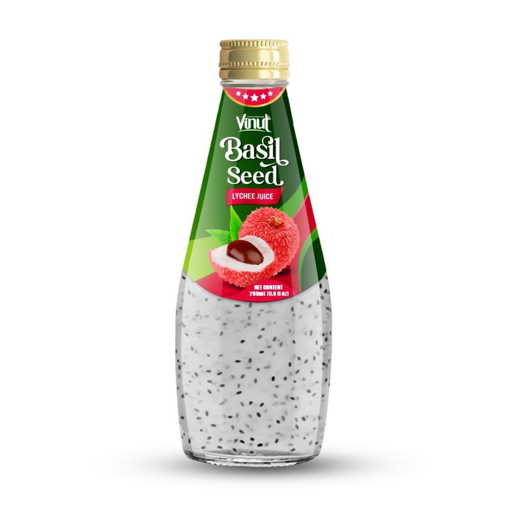 VINUT 리치 바질씨드 음료 유리병 9.8 fl oz (290 mL)