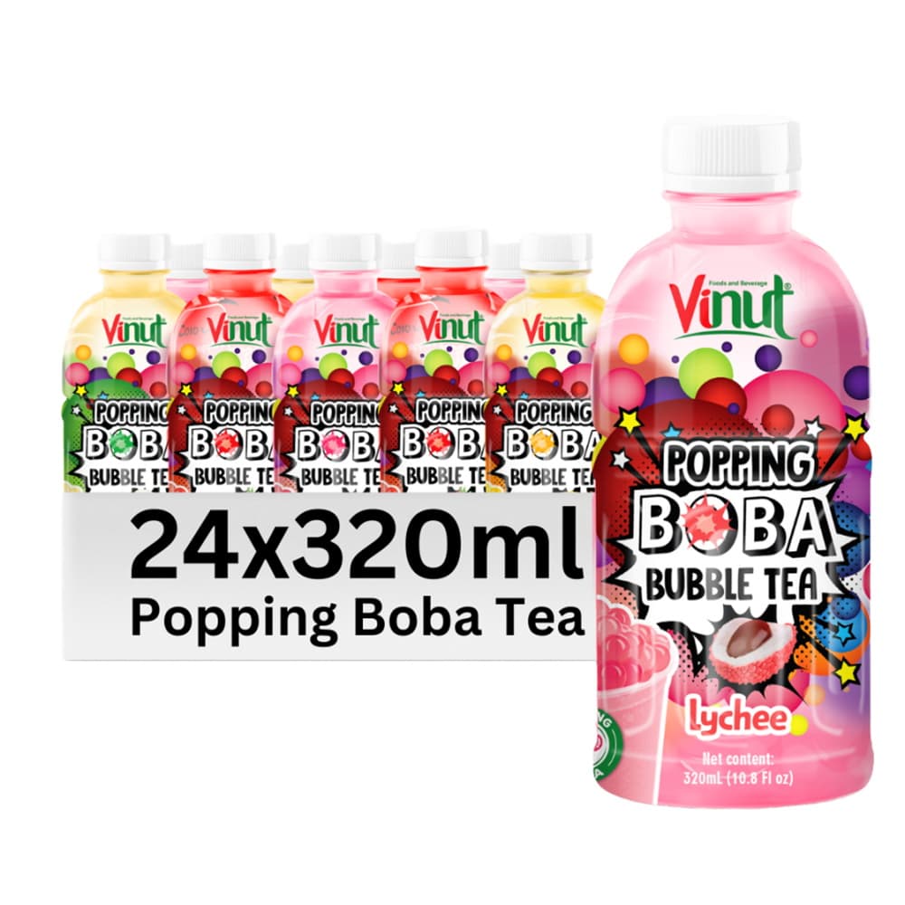 VINUT 리치 팝핑보바 버블티, PET 병, 10.8 fl oz (320 mL)
