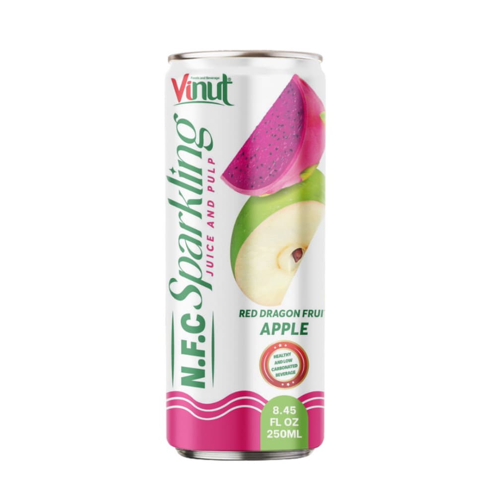 VINUT NFC 과육 스파클링 레드 용과 사과 주스 8.45 fl oz 250 mL